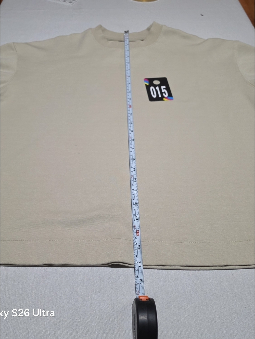 Denim & Flower Beige Crewneck Sweater with Chest Patch